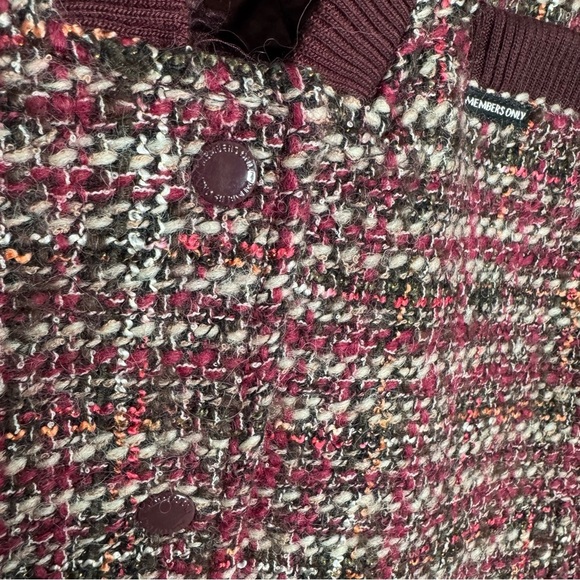 Members only women’s updated tweed varsity jacket red medium - Picture 3 of 6